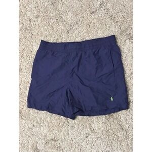 Nice Vintage 90's Polo Ralph Lauren NAVY BLUE WITH  GREEN POLO LOGO swim Shorts